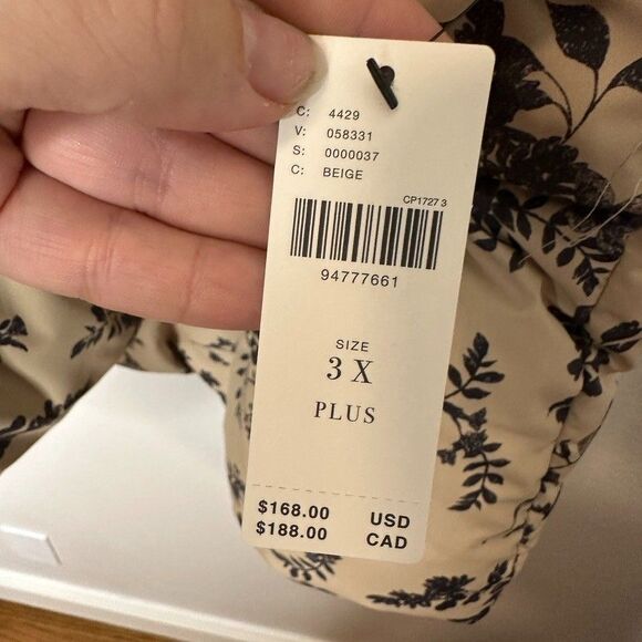 Anthropologie Peter Pan Collar Printed Puffer Coat Size 3X Plus Floral - Picture 6 of 8